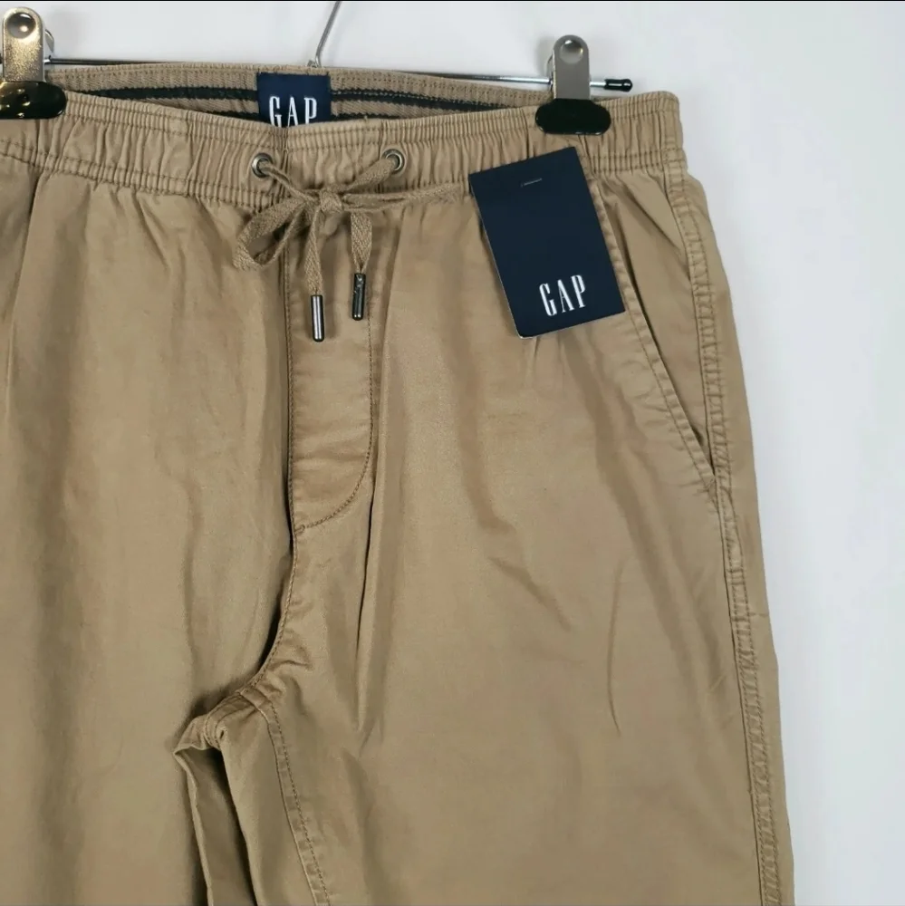 Gap Joggers Pants Elastic Ankle‎ Drawstring Waist Twill Khaki Joggers Pockets XL - Picture 6 of 7